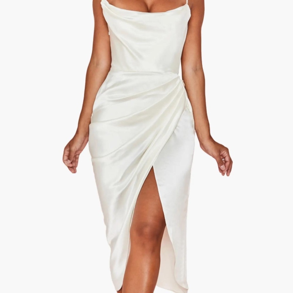 House of CB Reva Ivory Satin Balcony Corset Dress